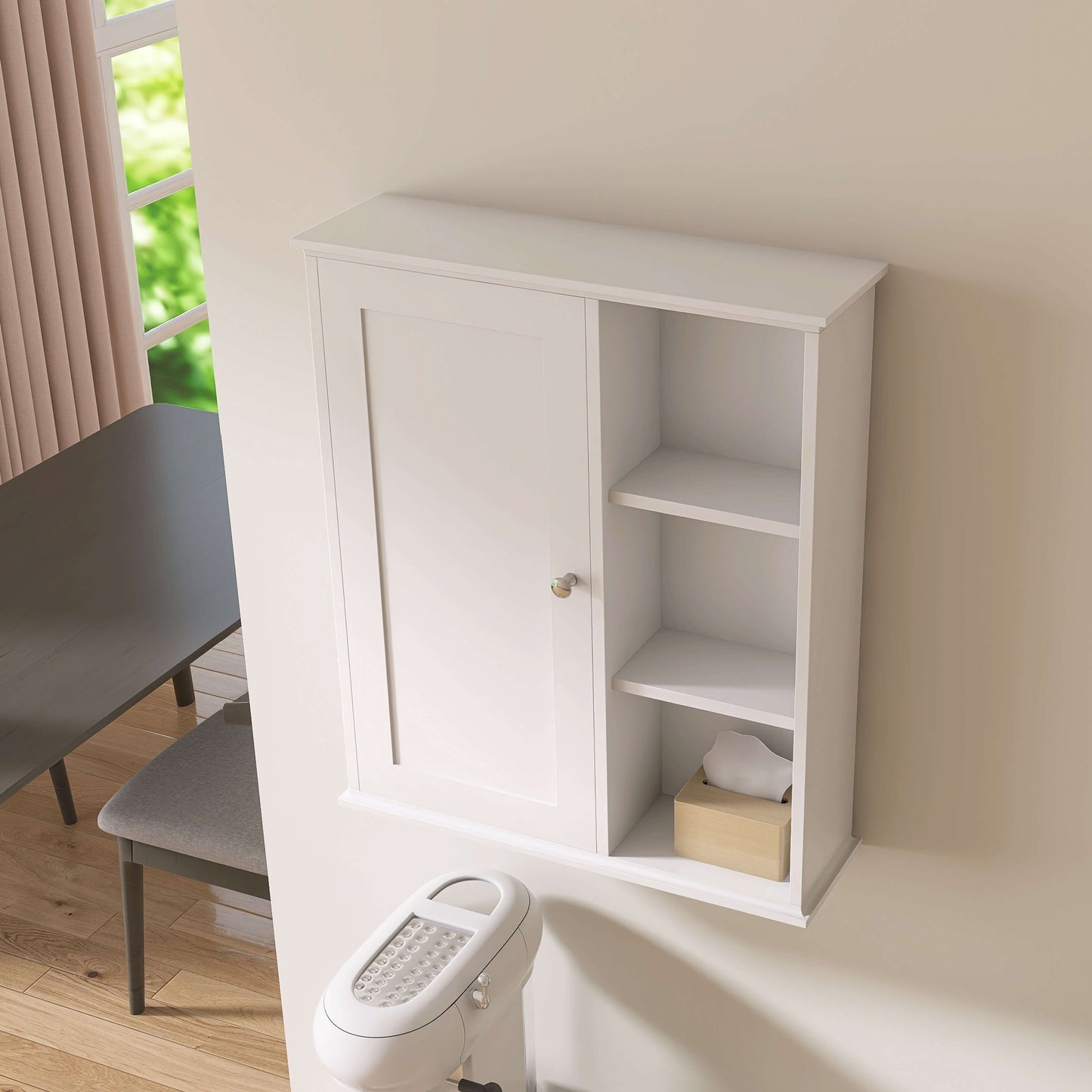 Medunjess 24 in. W x 7 in. D x 28 in. H Wall Bathroom Cabinet Over the Toilet Storage