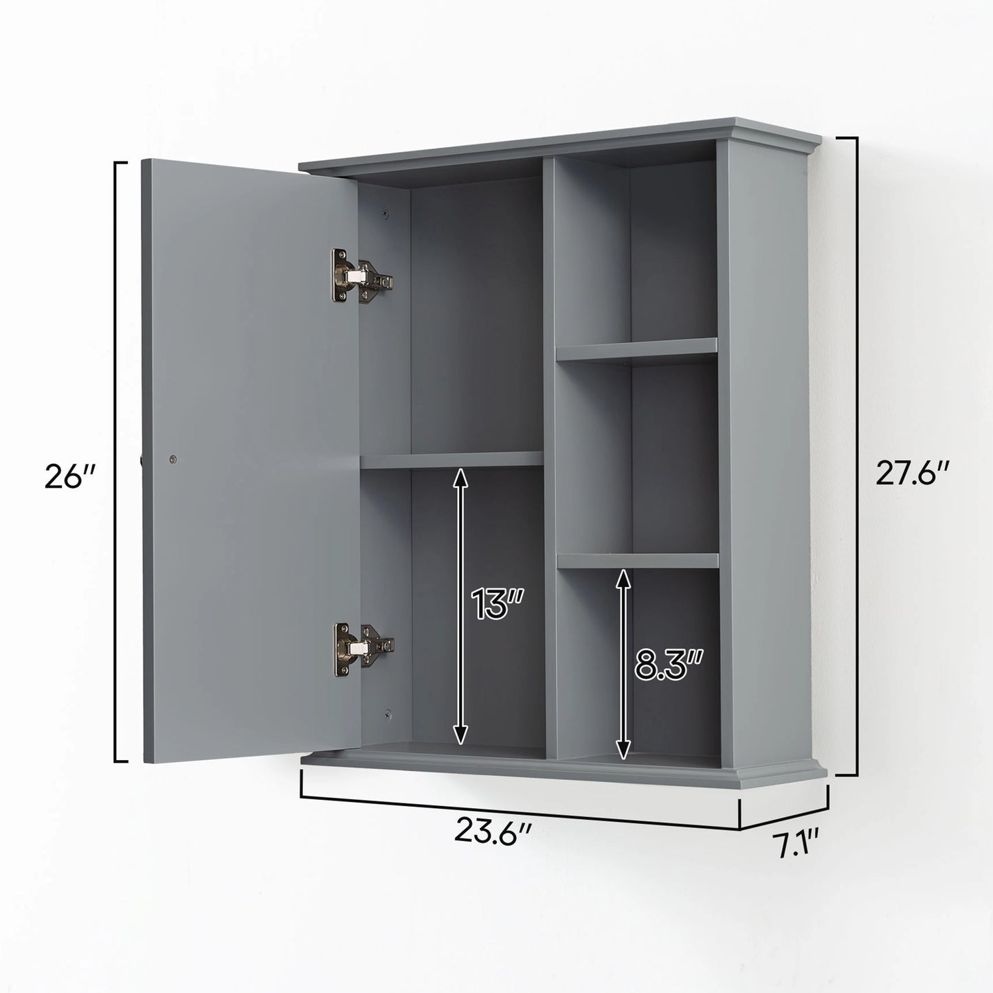 Medunjess 24 in. W x 7 in. D x 28 in. H Wall Bathroom Cabinet Over The Toilet Storage
