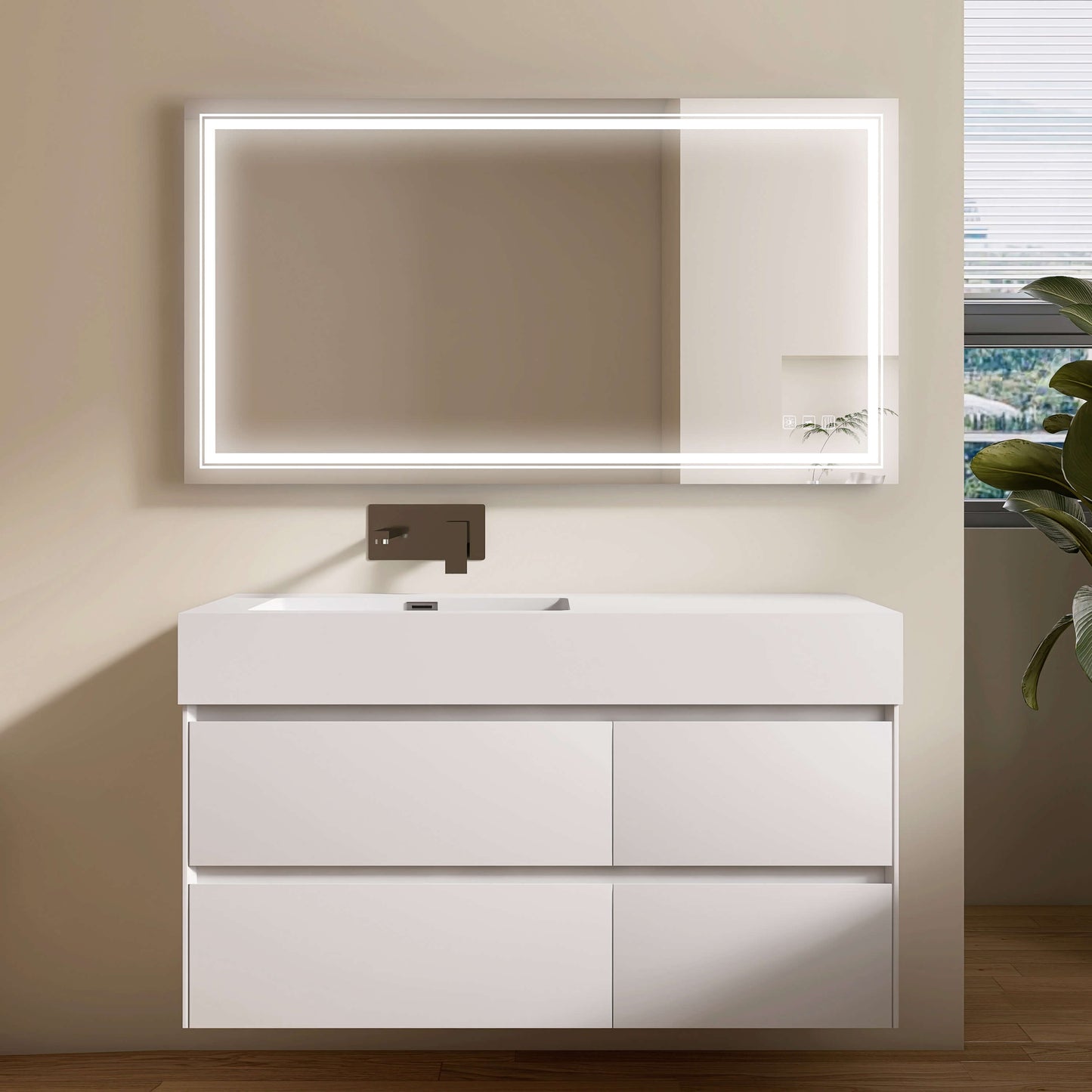 Medunjess 55'' Luminelle LED Mirror Adjustable brightness and color temperature