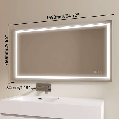 Medunjess 55'' Luminelle LED Mirror Adjustable brightness and color temperature