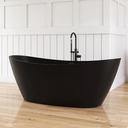 Medunjess 71'' Terra Freestanding Tub Deep Soaking Acrylic Bathtub