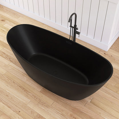Medunjess 71'' Terra Freestanding Tub Deep Soaking Acrylic Bathtub
