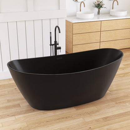 Medunjess 71'' Terra Freestanding Tub Deep Soaking Acrylic Bathtub
