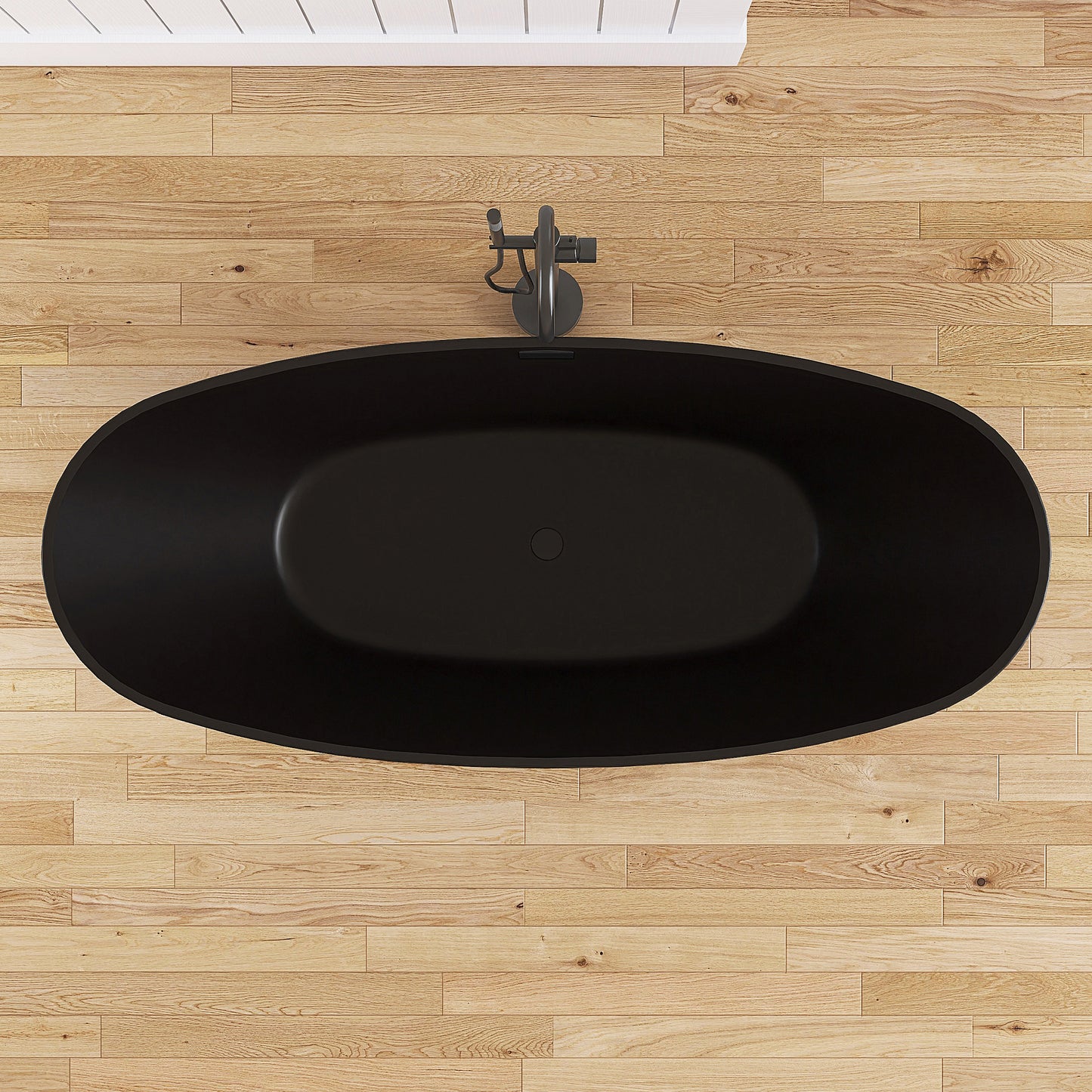 Medunjess 71'' Terra Freestanding Tub Deep Soaking Acrylic Bathtub