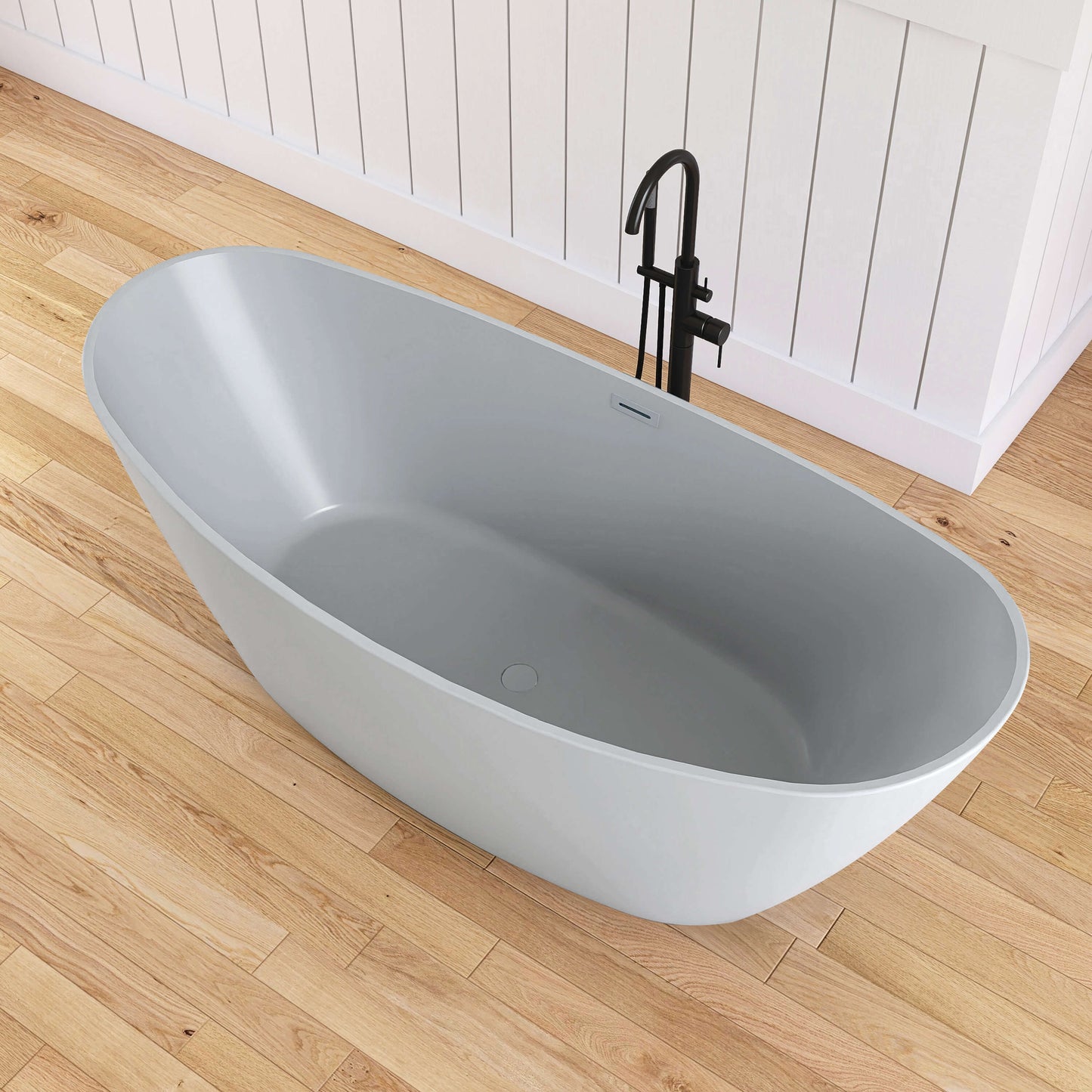 Medunjess 71'' Arc Freestanding acrylic bathtub