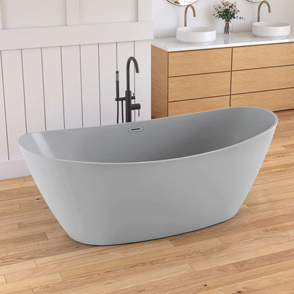 Medunjess 71'' Arc Freestanding acrylic bathtub