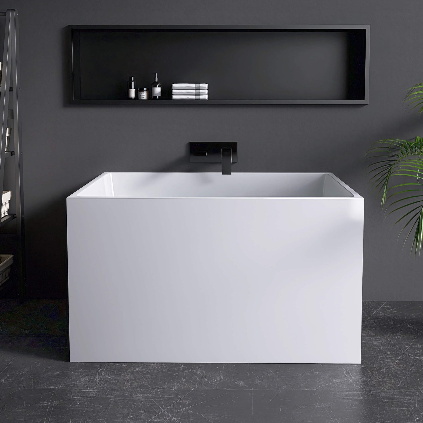 Medunjess 43'' Soak Freestanding acrylic bathtub No bench