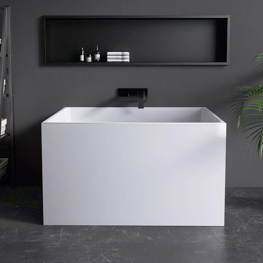 Medunjess 43'' Soak Freestanding acrylic bathtub No bench