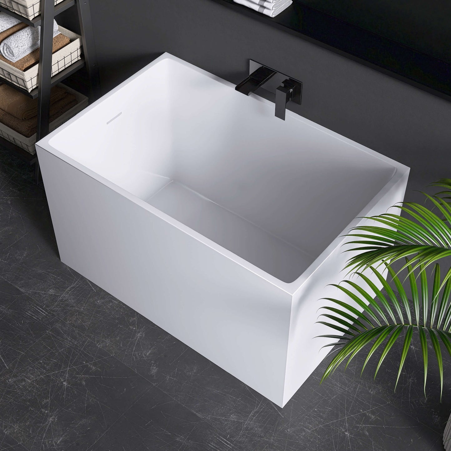 Medunjess 43'' Soak Freestanding acrylic bathtub No bench