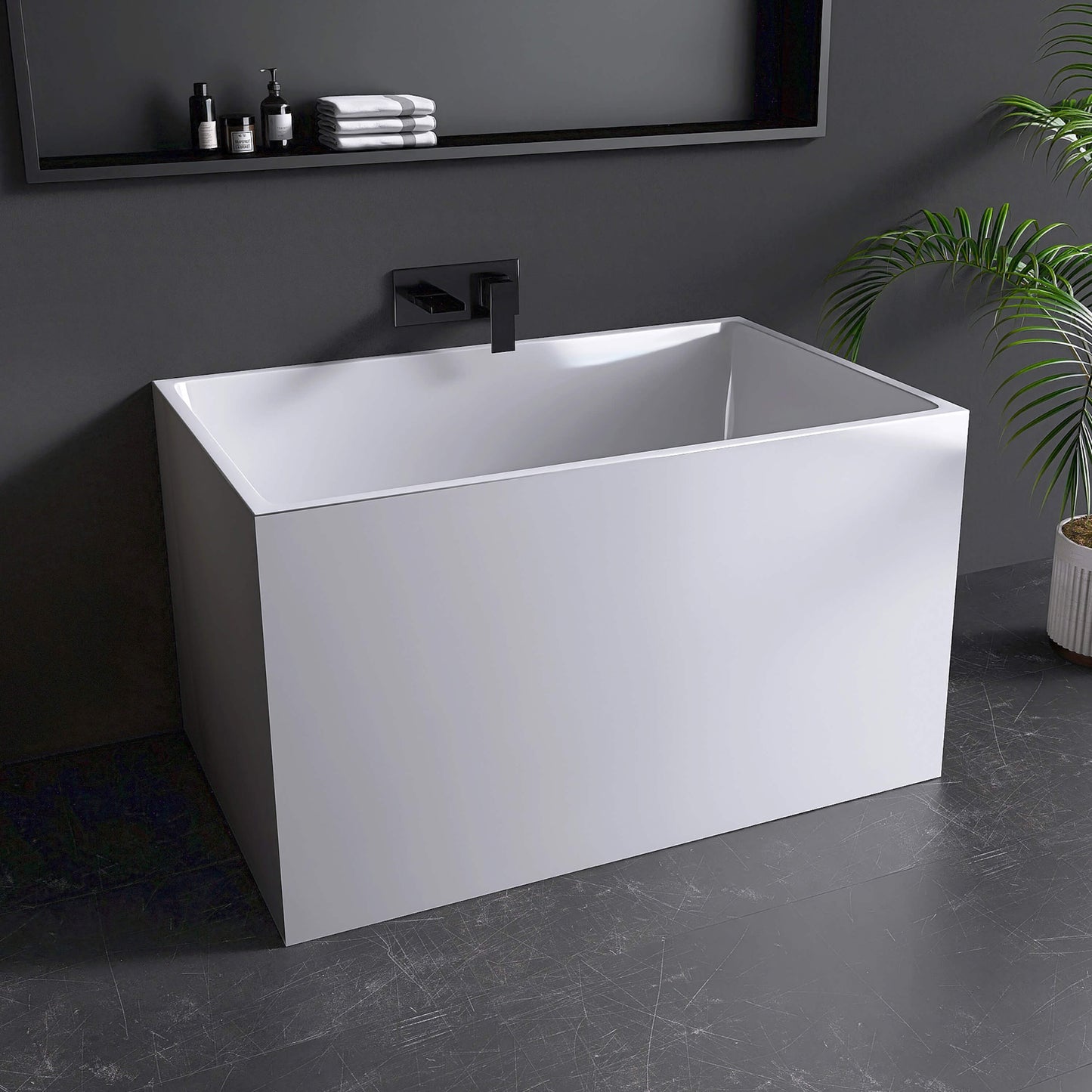 Medunjess 43'' Soak Freestanding acrylic bathtub No bench
