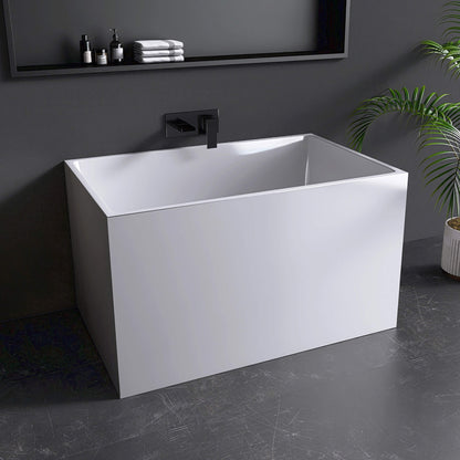 Medunjess 43'' Soak Freestanding acrylic bathtub No bench