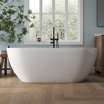 Medunjess 67" Acrylic Massage Bathtub with Whirlpool Jets for Deep Relaxation