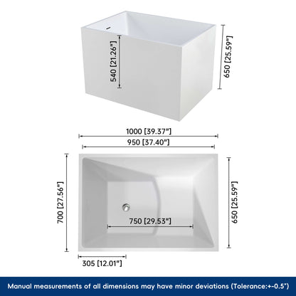 Medunjess 40'' Tranquility Freestanding acrylic bathtub
