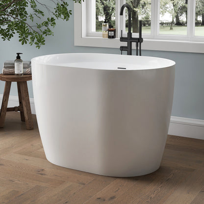 Medunjess 39'' Nimbus Freestanding Tub Deep Soaking Acrylic Bathtub
