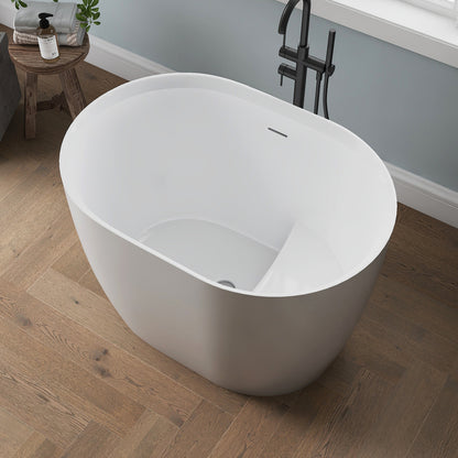 Medunjess 39'' Nimbus Freestanding Tub Deep Soaking Acrylic Bathtub