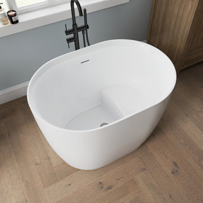 Medunjess 39'' Nimbus Freestanding Tub Deep Soaking Acrylic Bathtub