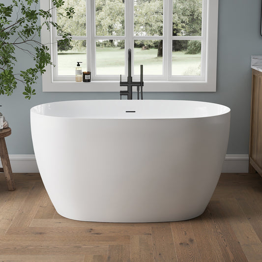 Medunjess 51'' Nimbus Freestanding Tub Deep Soaking Acrylic Bathtub