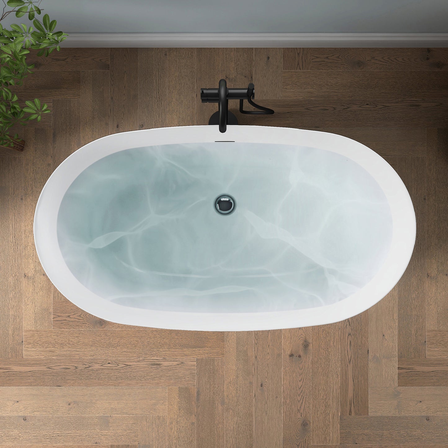 Medunjess 51'' Nimbus Freestanding Tub Deep Soaking Acrylic Bathtub