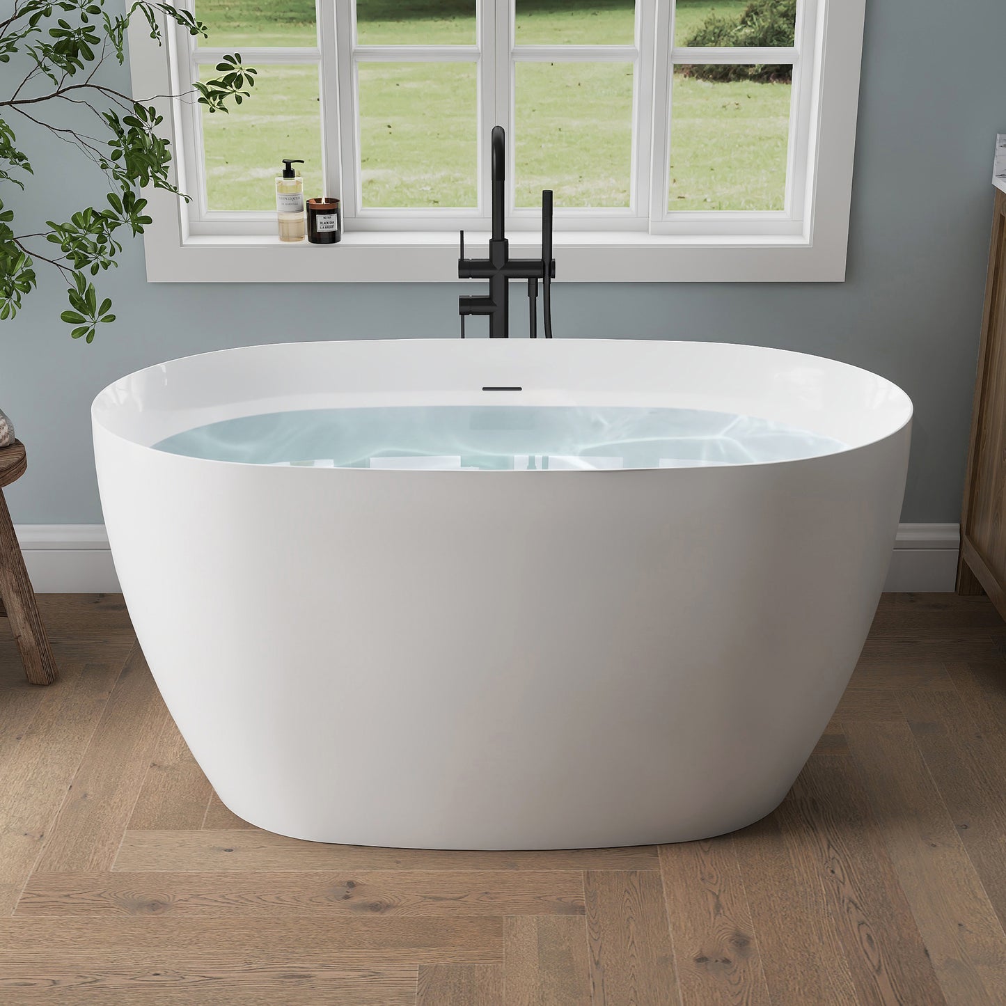 Medunjess 51'' Nimbus Freestanding Tub Deep Soaking Acrylic Bathtub