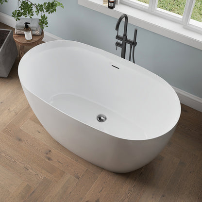 Medunjess 51'' Nimbus Freestanding Tub Deep Soaking Acrylic Bathtub