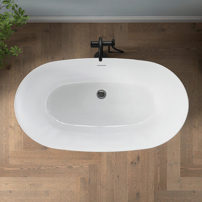 Medunjess 51'' Nimbus Freestanding Tub Deep Soaking Acrylic Bathtub