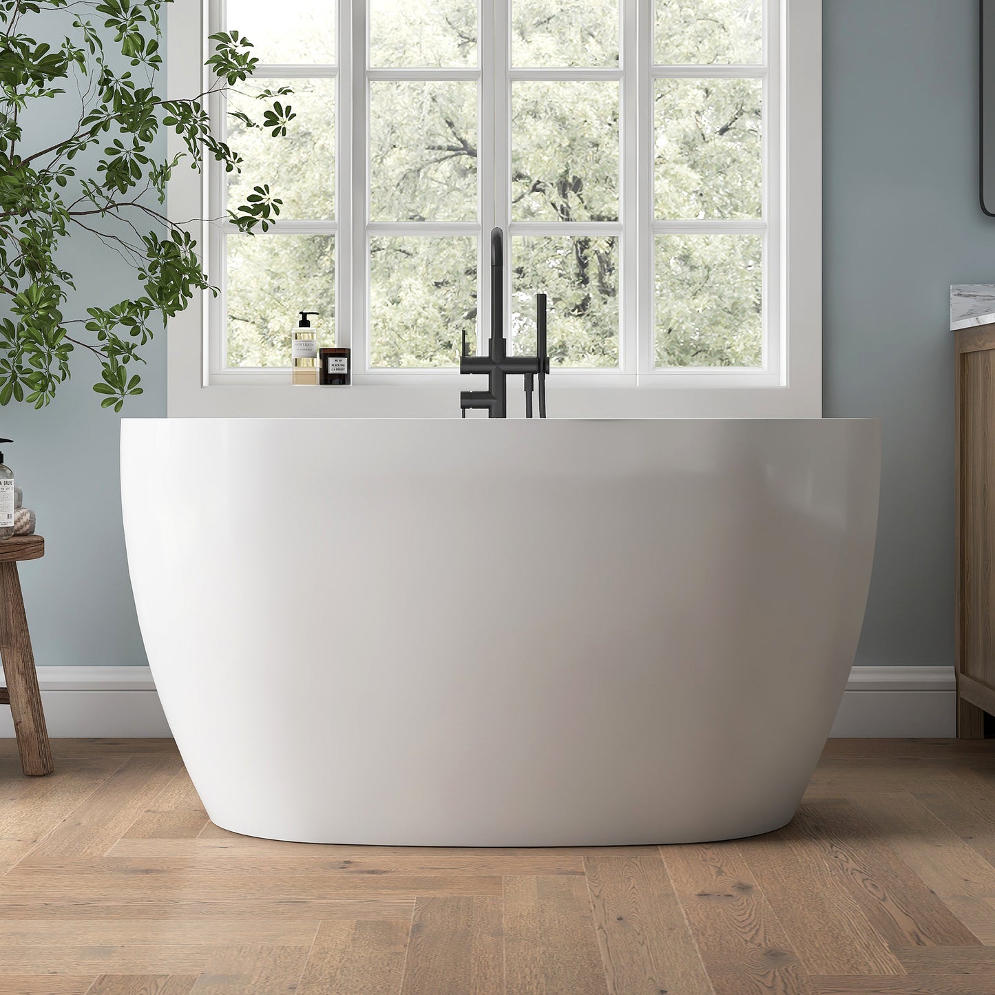 Medunjess 51'' Nimbus Freestanding Tub Deep Soaking Acrylic Bathtub