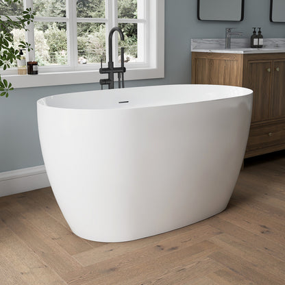 Medunjess 51'' Nimbus Freestanding Tub Deep Soaking Acrylic Bathtub