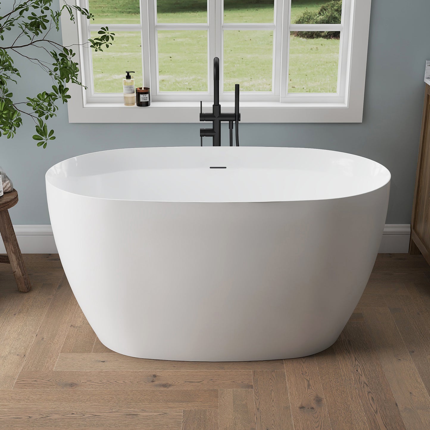 Medunjess 51'' Nimbus Freestanding Tub Deep Soaking Acrylic Bathtub