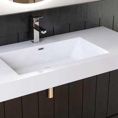 Medunjess 47" Precision Molded SMC Wall-Hung Bathroom Sink Single Basin