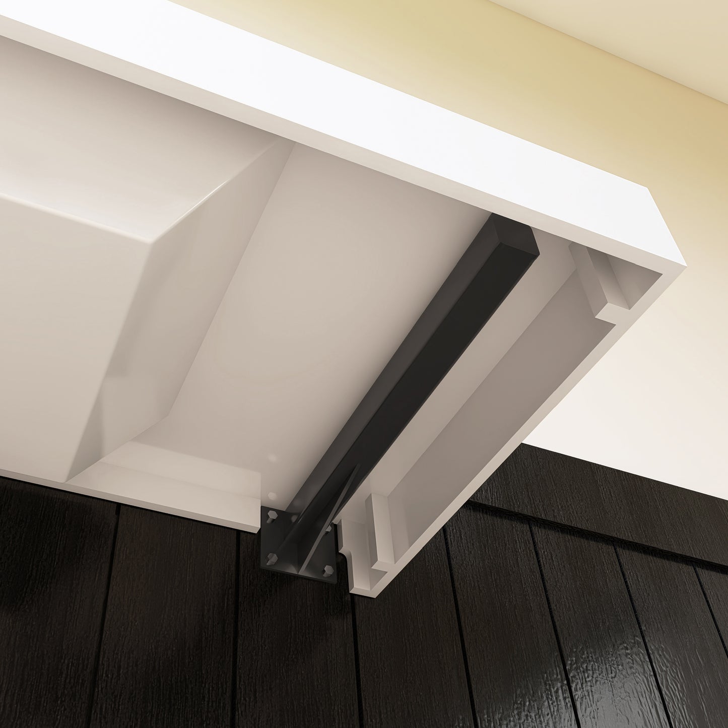 Medunjess 47" Precision Molded SMC Wall-Hung Bathroom Sink Single Basin