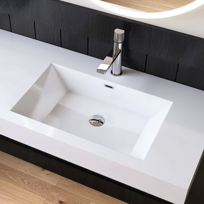 Medunjess 71" White SMC Wall-Hung Double Bathroom Sink