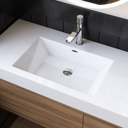 Medunjess 84" White Precision Molded SMC Wall-Hung Double Bathroom Sink