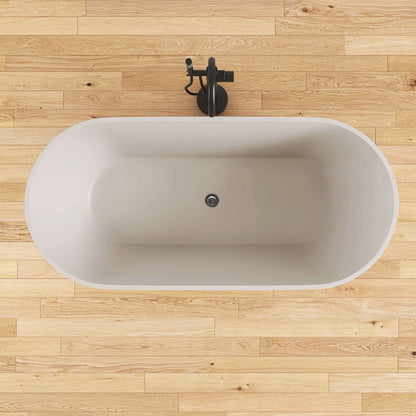 Medunjess 63'' Morae Freestanding Bathtub Solid Surface Stone
