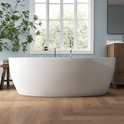 Medunjess 71'' Aura Freestanding acrylic massage bathtub，6-nozzle massage