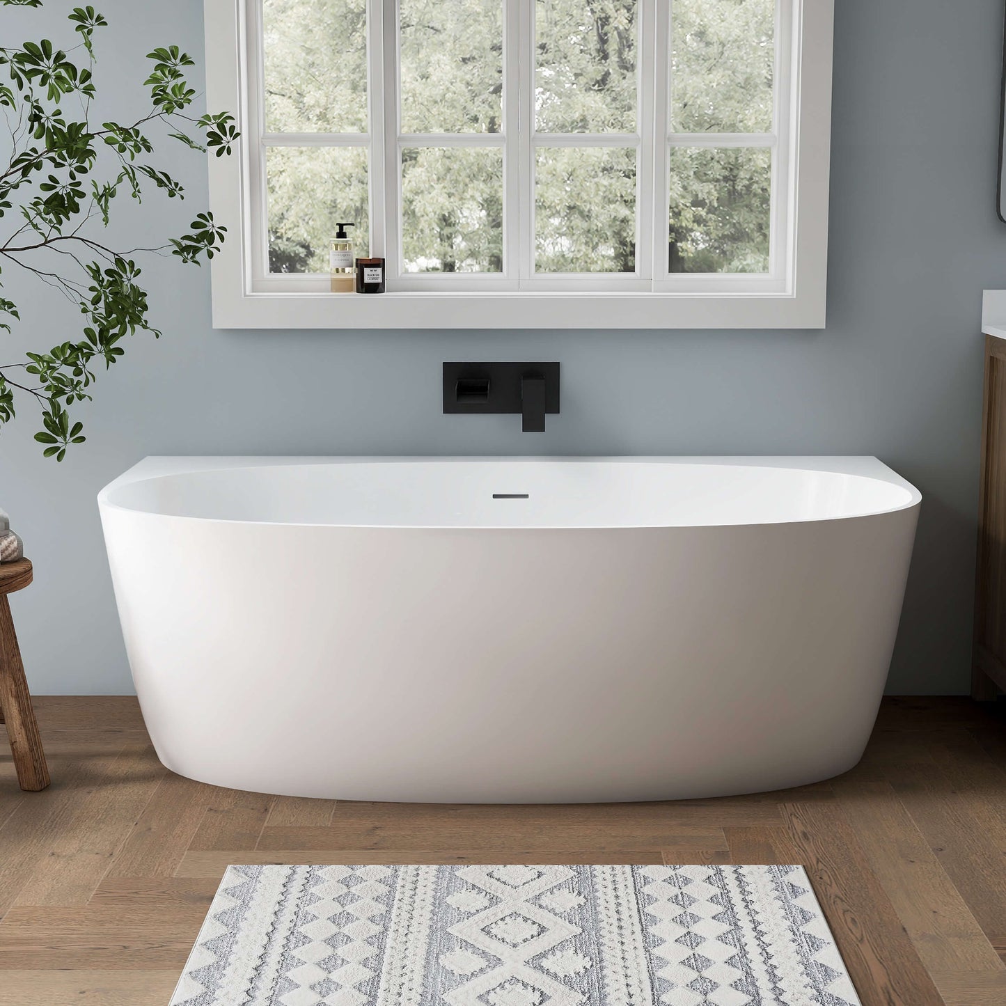 Medunjess 67'' Cove Freestanding acrylic bathtub