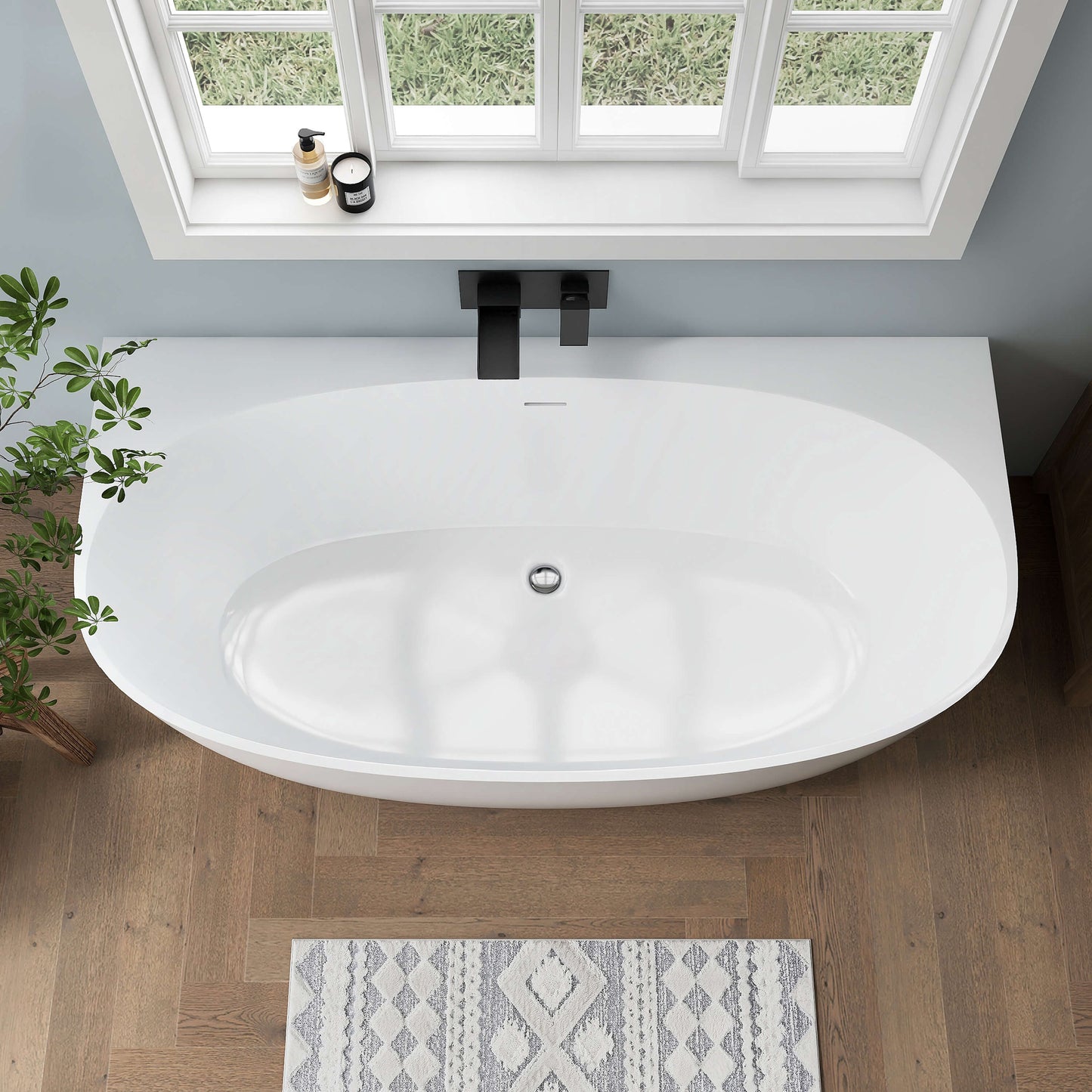 Medunjess 67'' Cove Freestanding acrylic bathtub