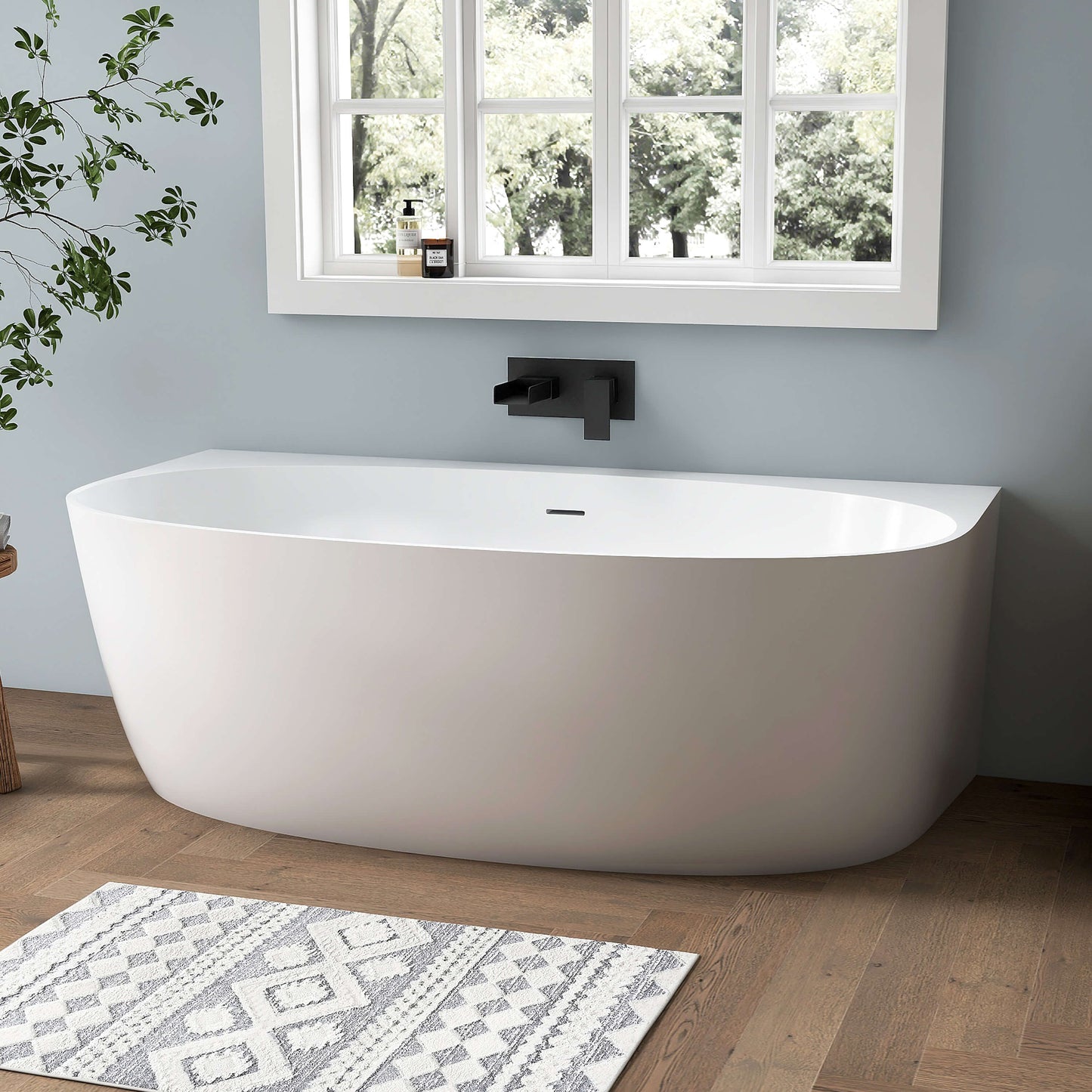 Medunjess 67'' Cove Freestanding acrylic bathtub