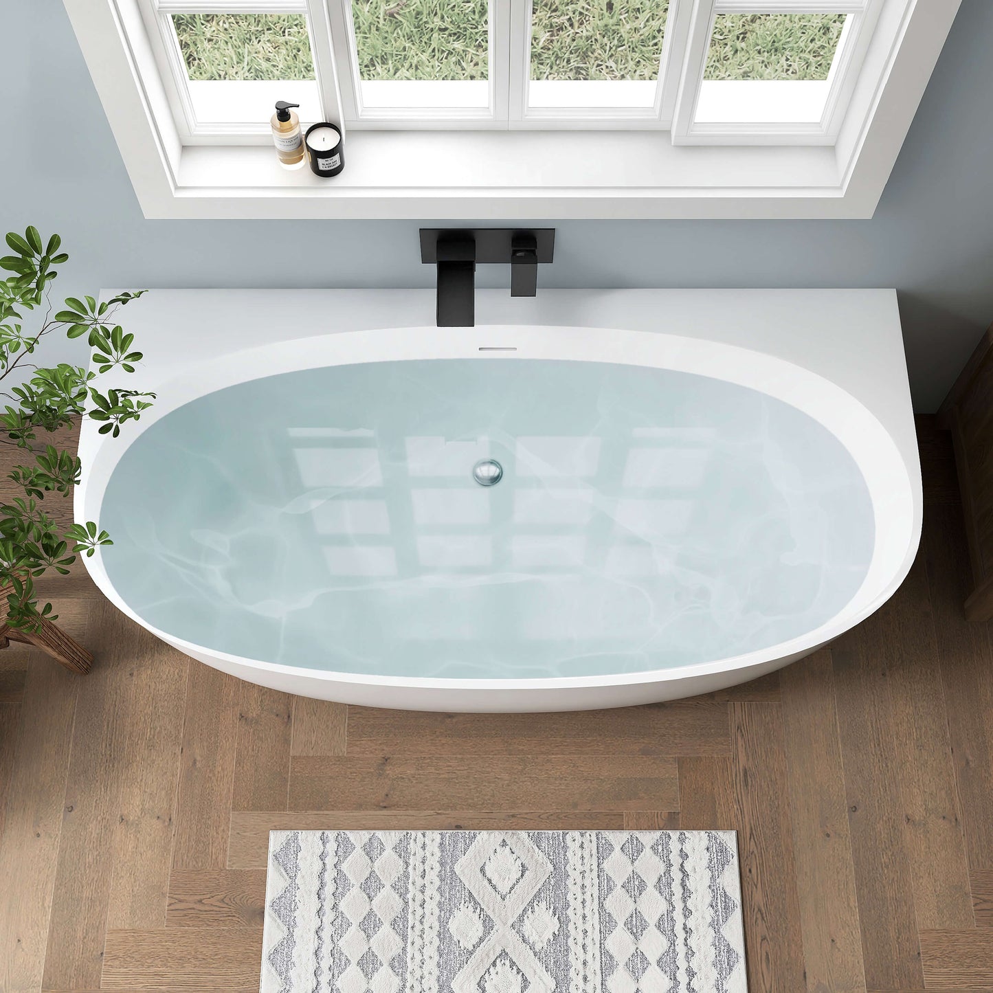 Medunjess 67'' Cove Freestanding acrylic bathtub