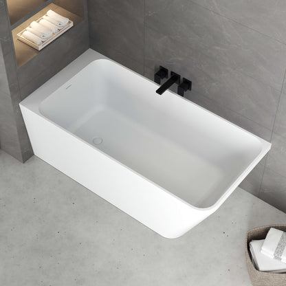 Medunjess 59'' Statura Freestanding Bathtub Solid Surface Stone