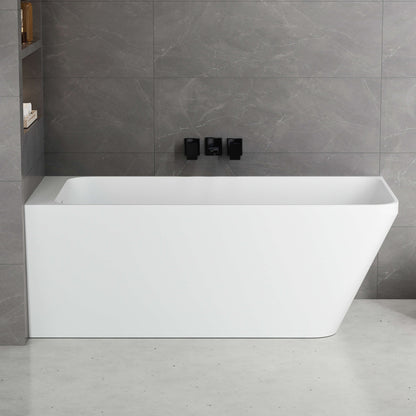 Medunjess 59'' Statura Freestanding Bathtub Solid Surface Stone