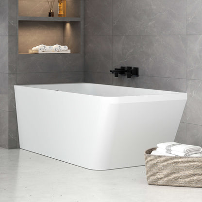 Medunjess 59'' Statura Freestanding Bathtub Solid Surface Stone