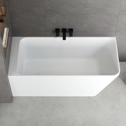 Medunjess 59'' Statura Freestanding Bathtub Solid Surface Stone