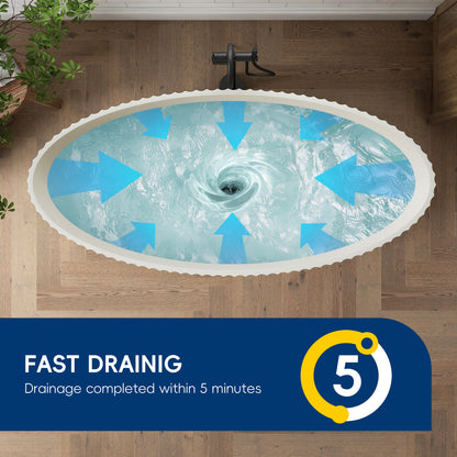 Medunjess Aethel 67" Freestanding Bathtub Solid Surface Soaking Tub
