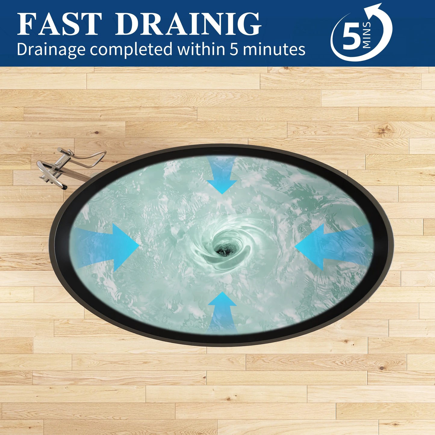 Medunjess 67'' Freestanding Tub Solid Surface Wide Freestanding Soaking Bathtub