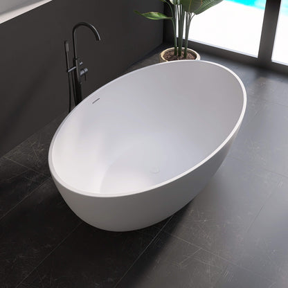 Medunjess 67'' Stone Resin Solid Surface Matte Flatbottom Freestanding Bathtub