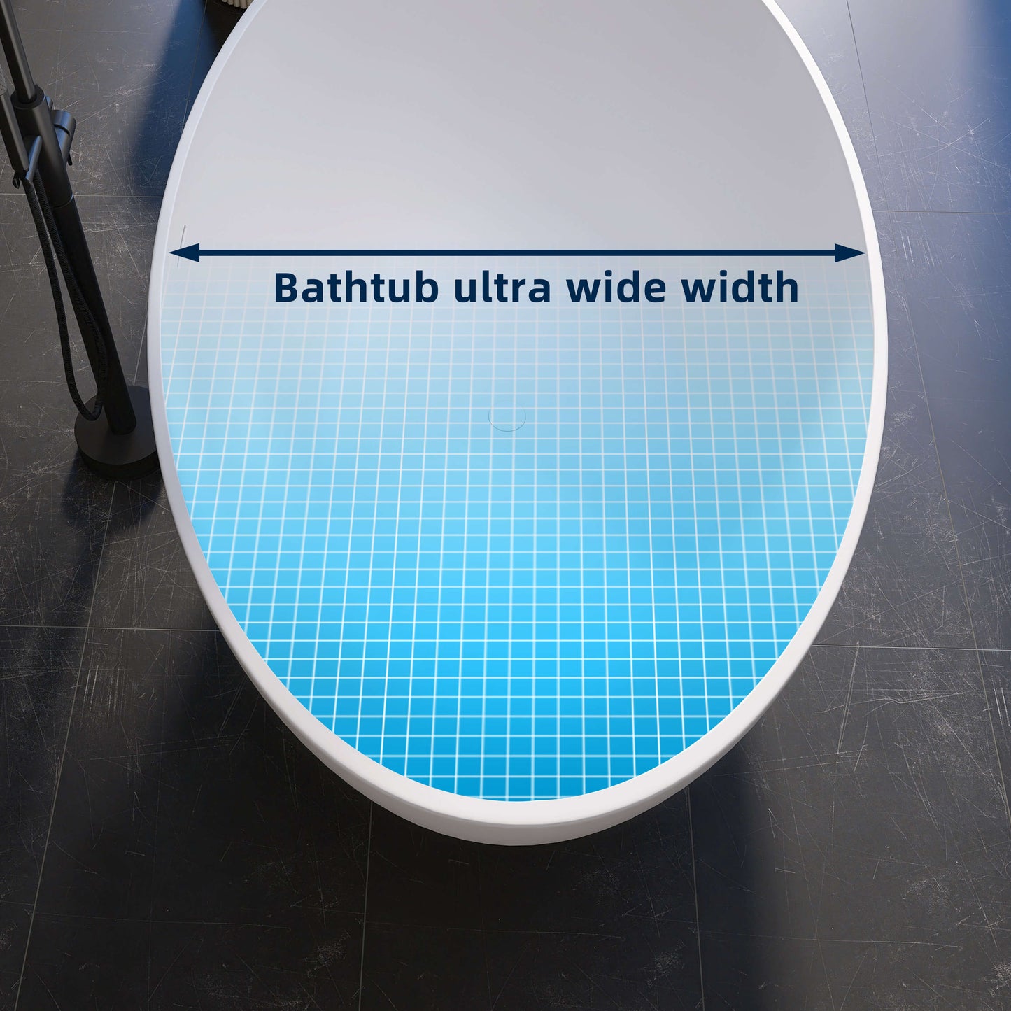 Medunjess 67'' Stone Resin Solid Surface Matte Flatbottom Freestanding Bathtub