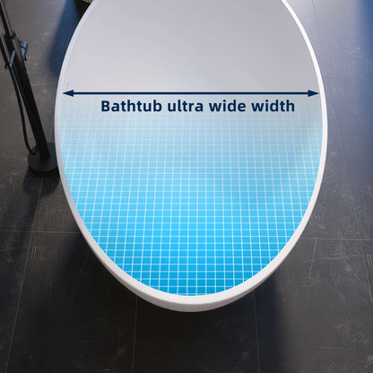 Medunjess 67'' Stone Resin Solid Surface Matte Flatbottom Freestanding Bathtub