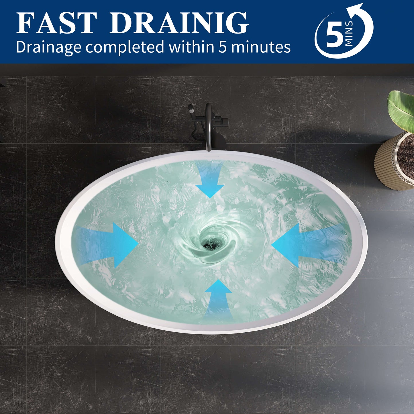 Medunjess 67'' Stone Resin Solid Surface Matte Flatbottom Freestanding Bathtub