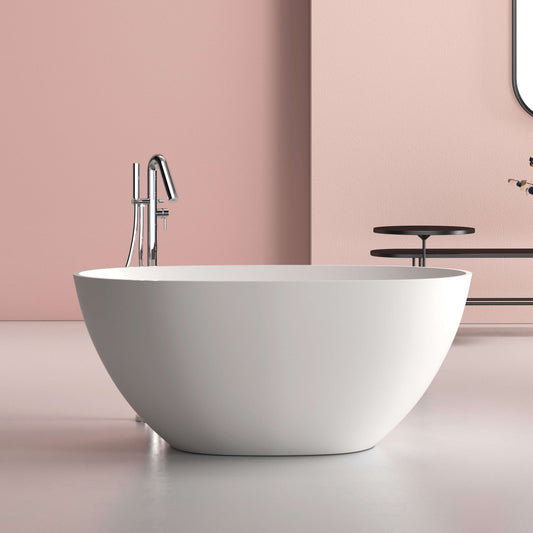 Medunjess 51'' Freestanding compact soaking tub Solid surface design