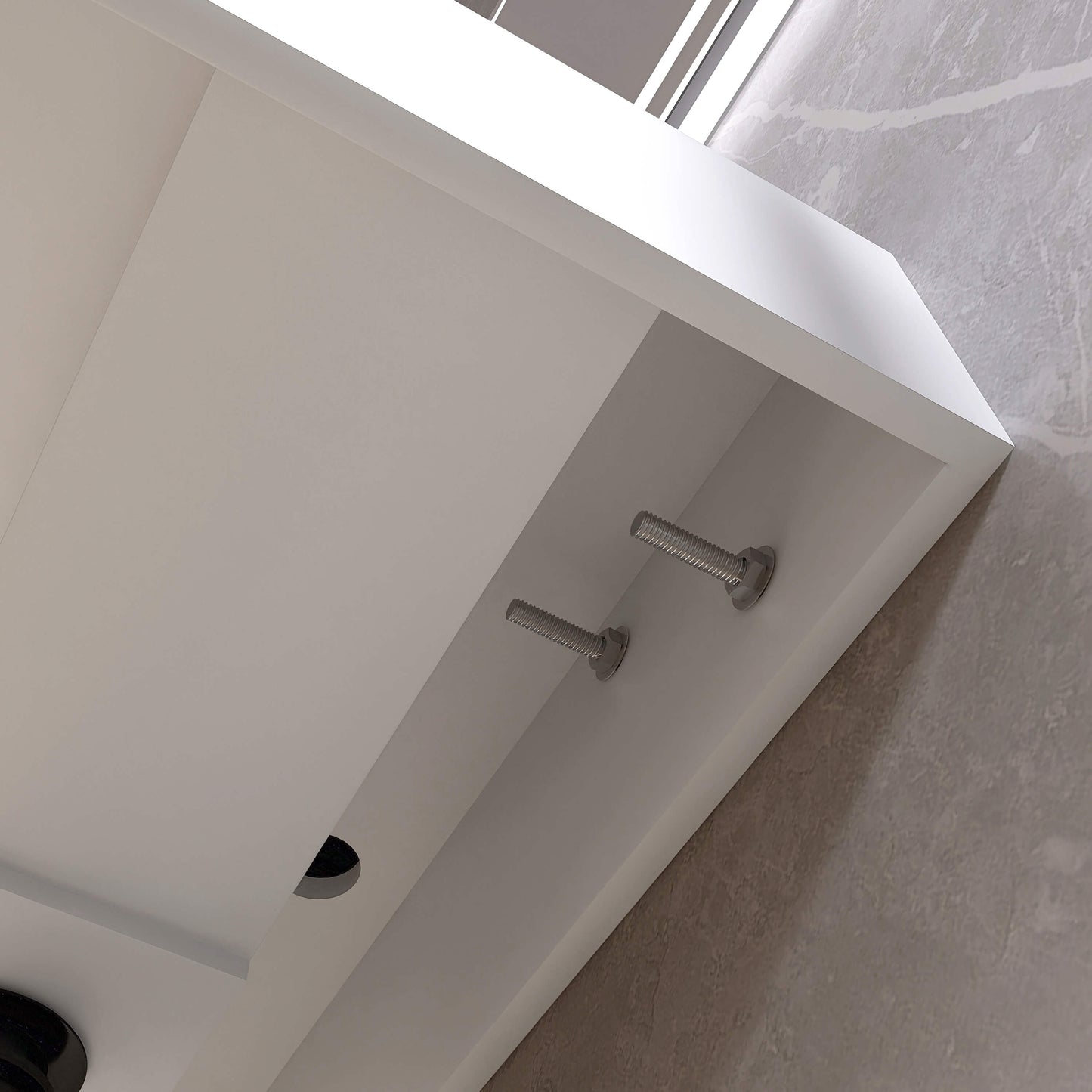 Medunjess 54'' Vertex Wall Mounted Bathroom Sink Solid Surface Sink